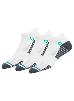 Buy BAMBOS Unisex Eco Touch Athletic Ankle Bamboo Socks for Men & Women Running, Badminton & Gym, Pack of 3 (Size UK 7-11, White) in UAE