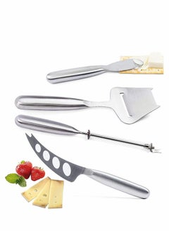 اشتري Cheese Knife Set with Handle Steel Stainless Include Cheese Wire Cutter, Cheese Spreader, Cheese Slicer and 4 Holes Cheese Knife… في السعودية