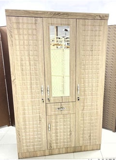 اشتري Wooden Three Door Wardrobe With Mirror And 2 Drawer 120 CM في السعودية