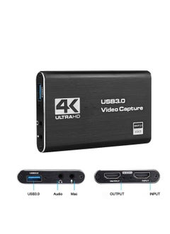 Buy HDMI Video Capture Card 4K, USB3.0 1080P 60FPS HD Ultra Low Latency, Game Capture Card for Gaming / Live Streaming / Videoconferencing for Nintendo Switch / PS4 / Xbox One / OBS / Camera / PC in Saudi Arabia