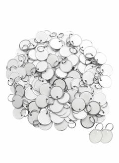 Buy 100Pcs Metal Rim Key Tags, Blank Round Rimmed Key Tag Paper Tags with Metal Split Rings,Small Coded Key Chain Keyring Set for Luggage,Pets,Kids Backpack,White in UAE