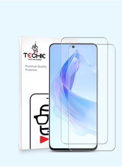 اشتري 2 Pieces HD Tempered Glass Screen Protector for Honor 90 Lite - Anti Reflection Anti Bubbles 9H Hardness 0.33 mm Rounded Edges Easy Installation في السعودية