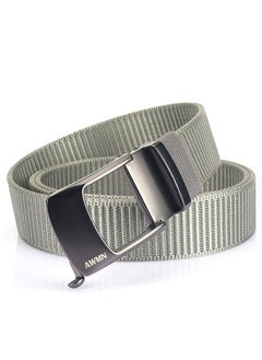 اشتري New Mens Casual Simple Nylon Braided Belt New Design Automatic Buckle Toothless Adjustable Cuttable BeltLight gray Light gray في الامارات