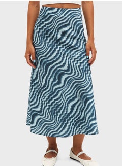 Buy Printed High Waist Skirt in UAE