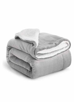 Buy Bed Blanket Sherpa Fleece Blanket, Super Soft King Size Fleece Throw Blankets, Warm Cozy Plush Reversible Fleece Bed Blanket for Couch, Bed and Sofa (200x230cm, Grey) in Saudi Arabia