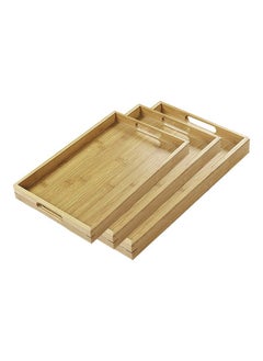 Buy Set of 3 Multifunctional Bamboo Tray in UAE