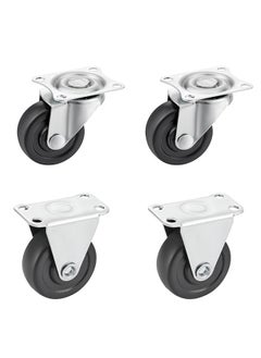 Buy 2-Piece Rubber Rigid Caster Wheels - 40mm - 2-Piece Swivel Caster Wheels in Saudi Arabia