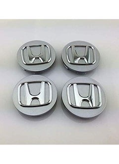 اشتري 4pcs 69mm Silver Wheel Center Hub Caps Wheel Fitting for Honda Civic Accord CRV Pilot في السعودية