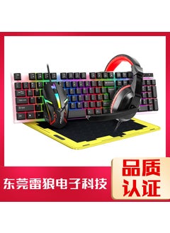 Buy Lei Lang T-WOLF game four-piece TF800 luminous mouse keyboard headset mouse pad suit cross-border TF240 four-piece set (English) in Saudi Arabia