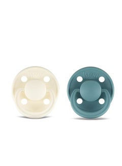 Buy Rebael Mono Natural Rubber Round Pacifier Size 2 - Baby 6M+ (2-pack) - Champagne / Powder in Saudi Arabia