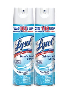 Buy Lysol - Disinfectant Spray, Crisp Linen,38oz (2X19oz) in UAE