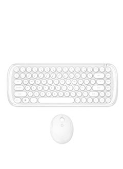 Buy Mofii CANDY Combo Wireless 2.4G Pure Color 84 Key Mini Keyboard Mouse Set With Circular Punk Key Caps White in Saudi Arabia