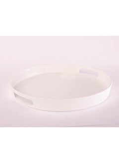 Buy Bright Designs Melamine Round Tray 
Set of 1 (D 38cm) White in Egypt