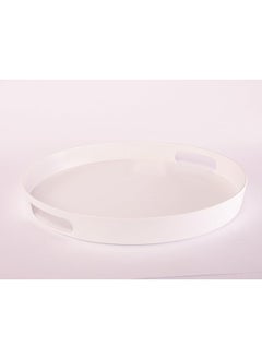 Buy Bright Designs Melamine Round Tray 
Set of 1 (D 38cm) White in Egypt