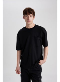 Buy Man Oversize Fit Crew Neck Short Sleeve Knitted T-Shirt in Egypt