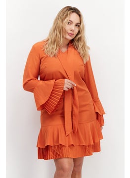 Buy Women Plain Mini Dress, Orange in UAE