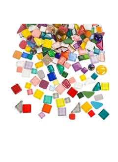 Buy Mosaic Tiles Bulk, 250g Colorful Small Glass Pieces, Irregular Tiles Mosaic Glass, Glass Mosaic Tiles, Stained Glass Pieces for DIY Picture Home Mosaic Decoration in UAE