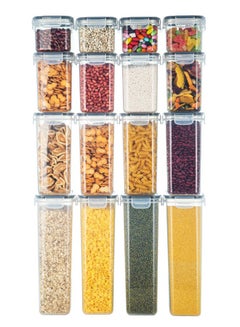 Buy 16-Pack Airtight Food Storage Containers - BPA-Free Clear Plastic Kitchen and Pantry Organization Set in Saudi Arabia