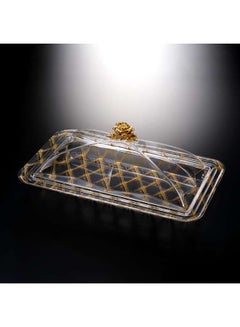 Buy Acrylic Rectangular Serving Set 54 cm Golden Design in UAE