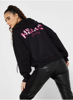 Buy Graphic Zip Thru Hoodie in UAE