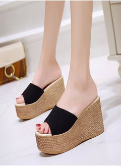 Buy Women's Casual Wedge Slipper Comfortable Non Slip Thick Sole Sandals Fashion Platform Shoes For Indoor Or Outdoor Use in Saudi Arabia