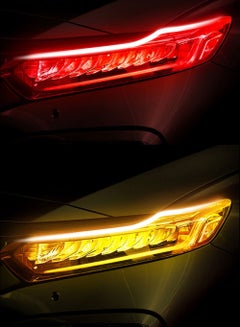 اشتري 2pcs LED DRL Car Daytime Running Light Flexible Waterproof Strip Auto Headlights ice Red Signal Yellow Brake Flow Lights 12V في السعودية