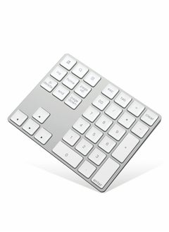 اشتري Slim Rechargeable Bluetooth Numeric Keypad - 34 Keys Wireless External Numpad for Easy Data Entry (Silver) في الامارات