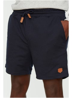 Buy Navy Men's Regular/Normal Cut Short Length PU Label Rubber Waisted Lace Up Shorts in Egypt