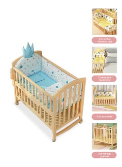 Buy Multifunctional Baby Beside Crib, Infant Toddlers Wood Bed With Double Decker, Baby Swing Cots With Changing Table, Suittable From 0-12Years in Saudi Arabia