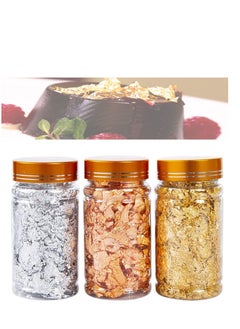 Buy Gold Leaf Flakes, 3g Genuine Flakes Decorative Dishes, Pure for Cooking, Cakes Chocolates, Decoration, Health Spa, Not Edible in UAE