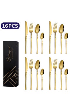 Buy 16pcs Luxury Kitchen Cutlery Set, Premium Cutlery Set with Knives, Spoons and Forks in Saudi Arabia