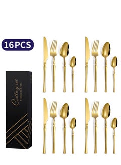 Buy 16pcs Luxury Kitchen Cutlery Set, Premium Cutlery Set with Knives, Spoons and Forks in Saudi Arabia