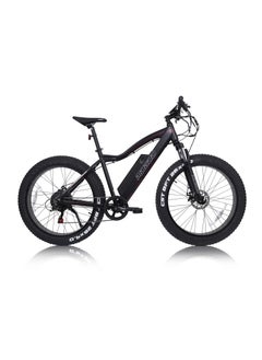 اشتري دراجة Mogoo Orion Fat Tire E الجبلية مقاس 26 بوصة - محرك 750 وات - بطارية 48 فولت 12.4 أمبير - نظام نقل الحركة شيمانو 7 سرعات - السرعة القصوى 32 كم/ساعة - دراجة كهربائية للطرق الوعرة بإطارات سميكة مقاس 4.0 بوصة - دراجة كهربائية للصحراء والشاطئ - لون أسود في الامارات