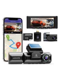 Buy 4k Dash cam 3 channel dash cam front  rear and interior dash cam car camera night vision dash cam for cars in Saudi Arabia