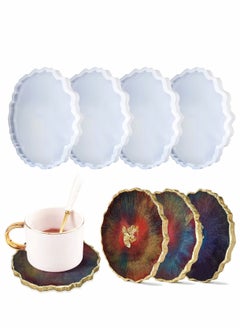 اشتري Coaster Molds, Agate Coaster Epoxy Molds, Silicone Resin Casting Molds for Making Faux Agate Slices, Coasters, Home Table Decoration 4PCS في الامارات