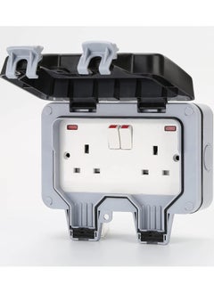 Buy 13A Waterproof Outdoor Plug Double Socket Normal IP66 in UAE