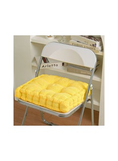 Buy Biscuit seat cushion thickened chair cushion butt seat cushion still office seat Colour:Light yellow Sizes:40 x 40 cm in UAE