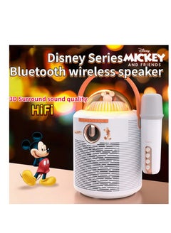Buy Disney Mickey Mouse Microphone Bluetooth Speaker Large Volume Karaoke Audio Household Outdoor Large Capacity Subwoofer with 1 Intelligent Microphone in UAE