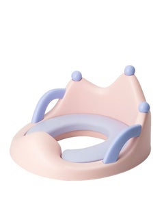 Buy Baby Potty Training Seat, Children's Toilet Seat with Soft PU Cushion Handles, Anti-slip Infants Potty Trainer for Round Oval Toilets (Pink) in Saudi Arabia