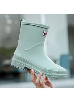 Buy 2023 Mid-Calf Ladies Rain Boots Non-Slip Fruit green without Velvet in UAE