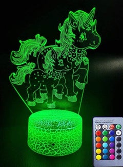 Buy 3D Unicorn Multicolor Night Light for Girls  Unicorn Toys Night lamp 16 Colors Bedside Lamp Touch&Remote Control Birthday Gifts for 2 3 4 5 6 7/16 8 Year Old Girl and Unicorn Fans in UAE