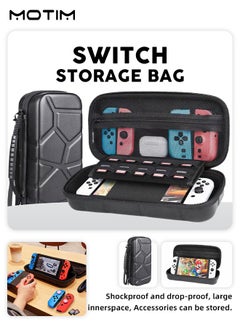 Buy Carrying Case Compatible with Nintendo Switch OLED & Switch Console Black Protective Hard Travel Case Shell Pouch for Nintendo Switch Console/Accessories Switch Gaming Case in UAE