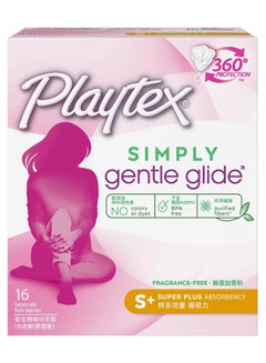 Buy Playtex Simply Gentle Glide Super PLus Absorbency  16 Tampons 360 Degree Protection  Fragrance Free in UAE