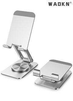 Buy Phone Stand Aluminum Mobile Stand Adjustable Mobile Holder Foldable Phone holder, Desktop iPhone Stand Compatible With All Mobile Phone, iPhone 15 Pro/15 Pro Max, Samsung Galaxy, iPad silvery in Saudi Arabia