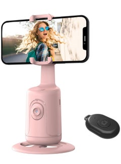 Buy P01 Auto Face Tracking Tripod, 360° Rotation Body Phone Camera Mount Smart Shooting Holder with Remote Selfie Stick, Gesture Control, for Vlog/Tiktok (Pink) in UAE