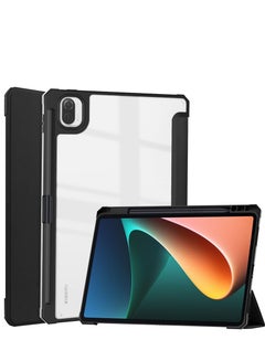 Buy Suitable for Xiaomi tablet 5/tablet 5pro/5G tri-fold high-end Jager tpu transparent pen slot tablet case in Egypt