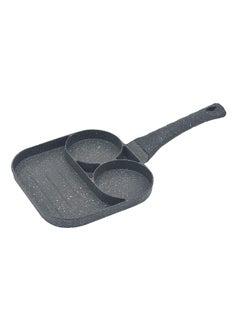 Buy Aluminum Multipan Divided Nonstick Frying Pan for Pancake Egg Breakfast Pan 14x7.5 inch in UAE