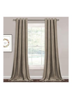 Buy Elegant Velvet Thermal Insulated Curtain Light Blocking Shades 2 panels For Living Room With Steel Grommets in Egypt