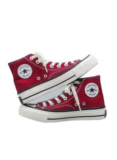 Buy Fashion wine red high top sneakers in Saudi Arabia