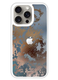 اشتري Protective Case Cover For APPLE IPHONE 15 Pro Max Golden Grey Design (White Bumper) في الامارات